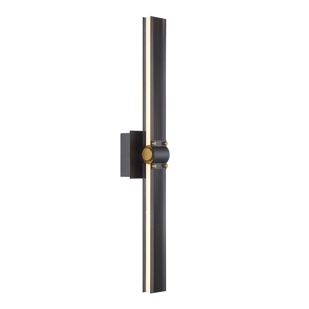 Lune LED Wall Sconce 28", Brass and Black