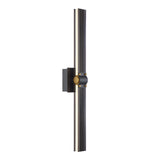 Lune LED Wall Sconce 28", Brass and Black