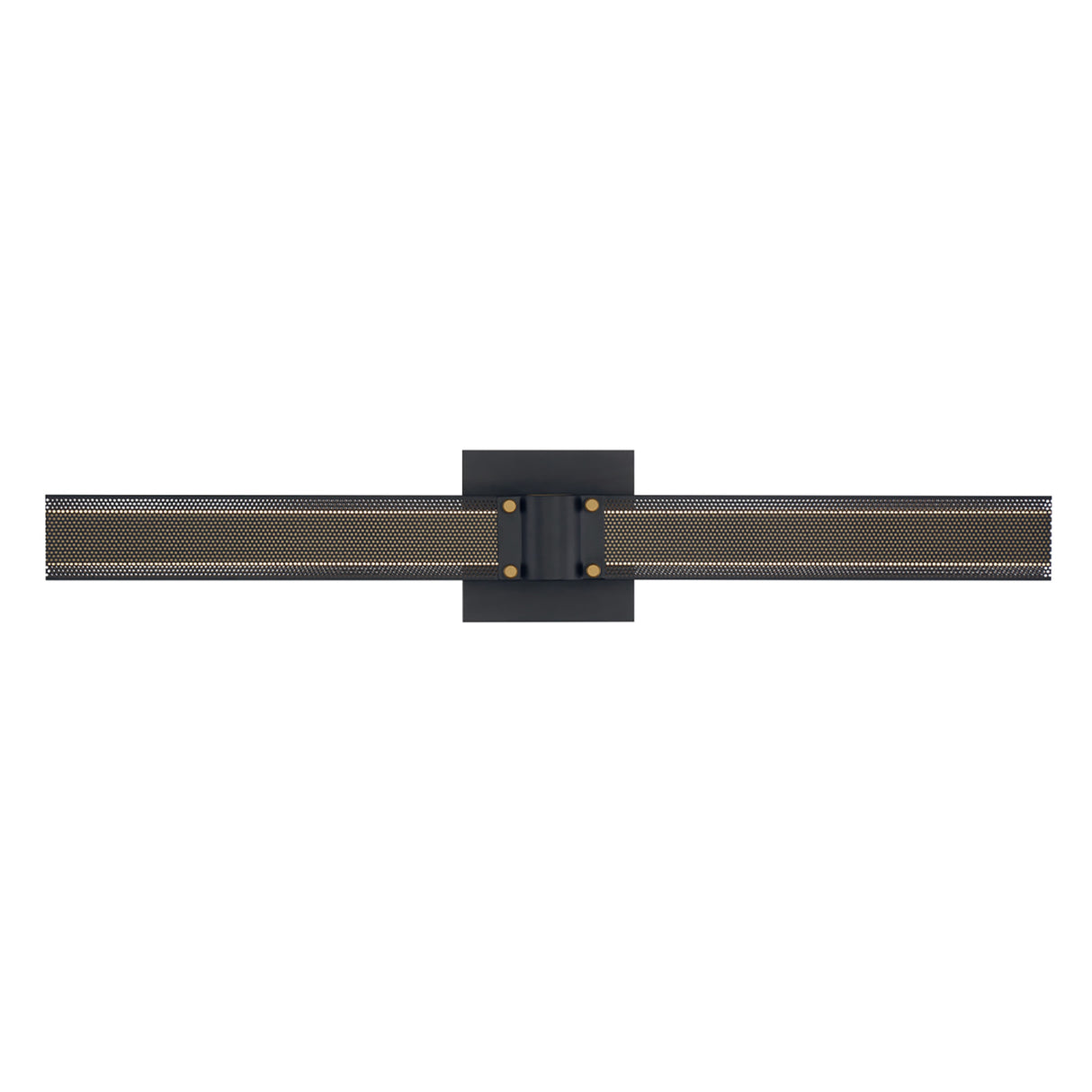 Lune LED Wall Sconce 28", Brass and Black