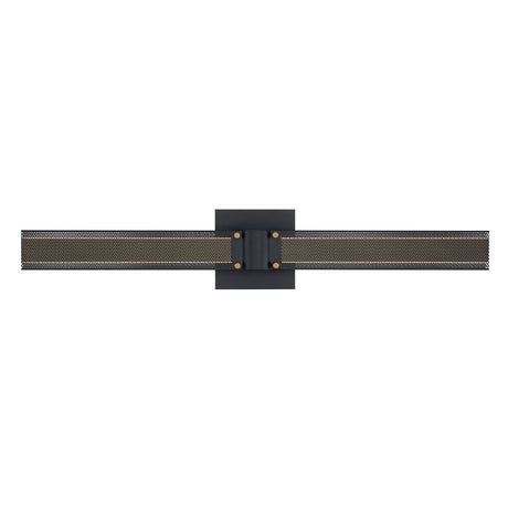 Lune LED Wall Sconce 28", Brass and Black