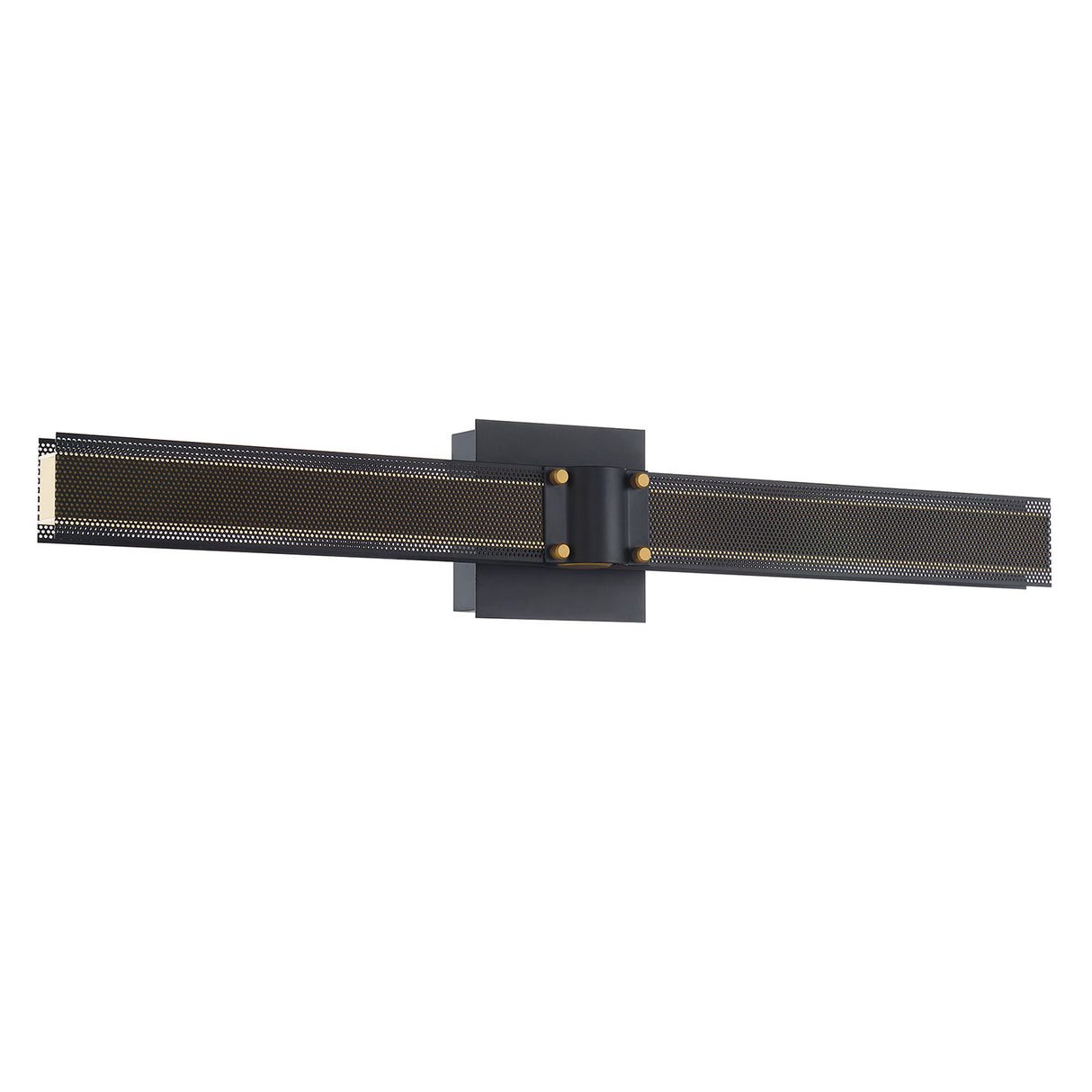 Lune LED Wall Sconce 28", Brass and Black