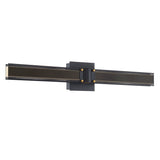 Lune LED Wall Sconce 28", Brass and Black