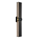 Lune LED Outdoor Wall Light 31", Brass and Black