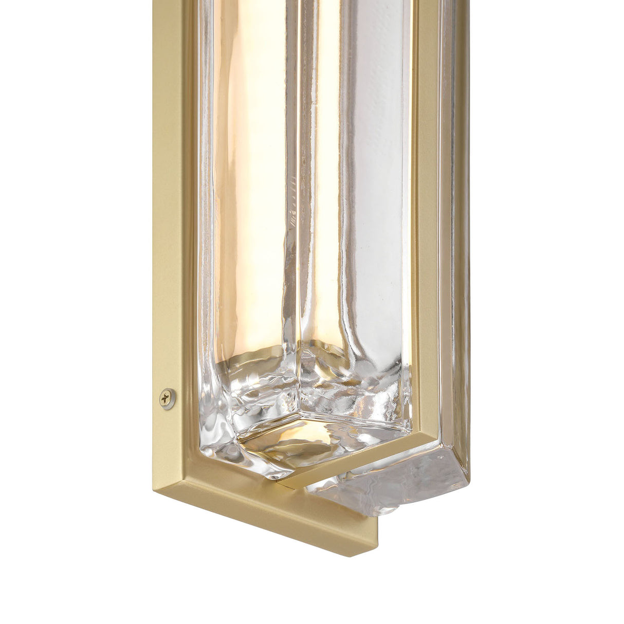 Prescott LED Outdoor Wall Light 16", Gold and Clear Glass