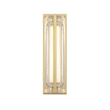 Prescott LED Outdoor Wall Light 16", Gold and Clear Glass