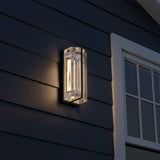 Prescott LED Outdoor Wall Light 12" for Modern home with Dark Gray Siding