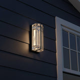 Prescott LED Outdoor Wall Light 12", Matte Black and Clear Glass