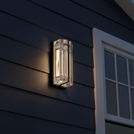Prescott LED Outdoor Wall Light 12", Matte Black and Clear Glass