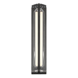 Prescott LED Outdoor Wall Light 24", Matte Black and Clear Glass