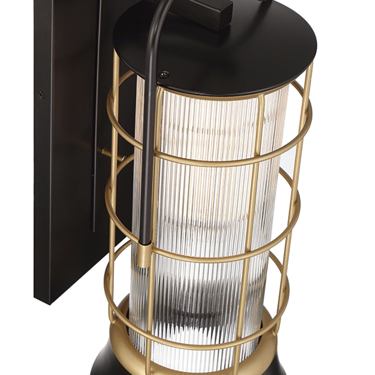 Irvington LED Outdoor Wall Light 16", Black and Gold