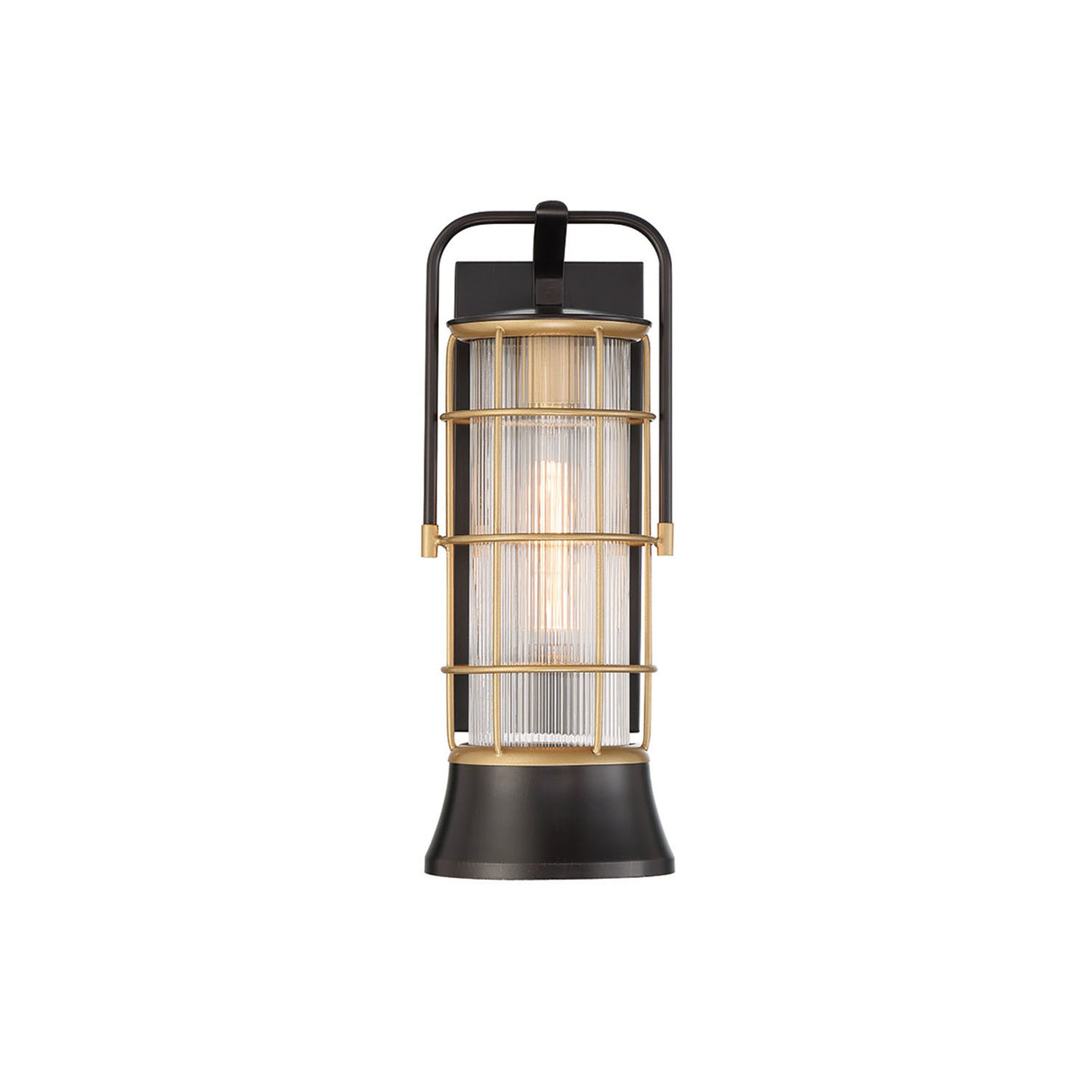 Irvington LED Outdoor Wall Light 16", Black and Gold
