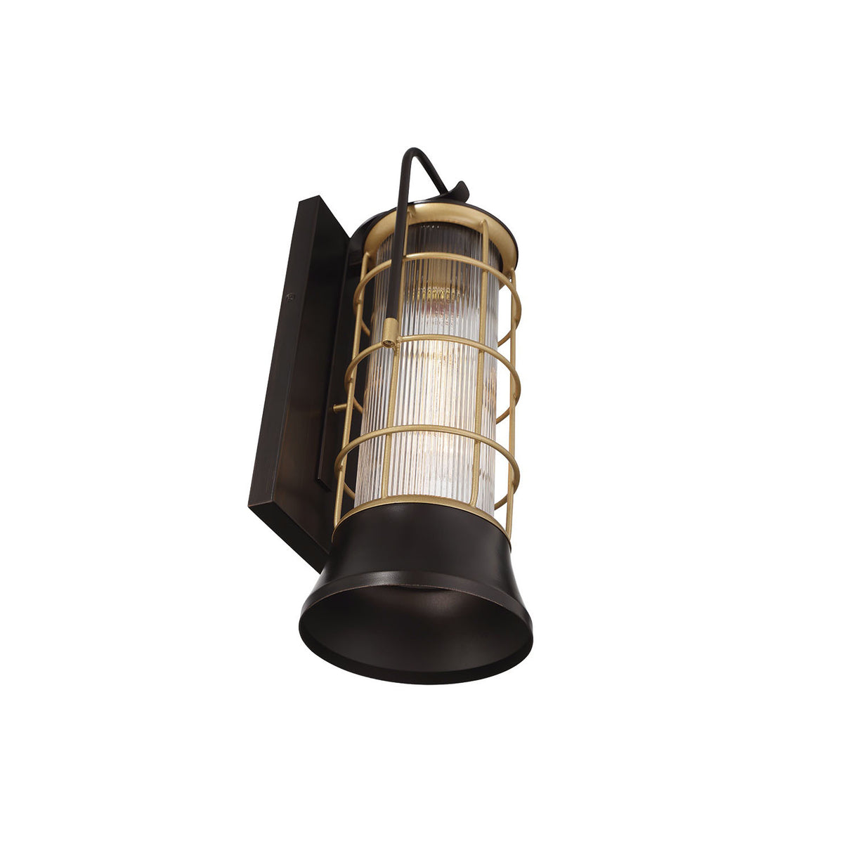 Irvington LED Outdoor Wall Light 16", Black and Gold