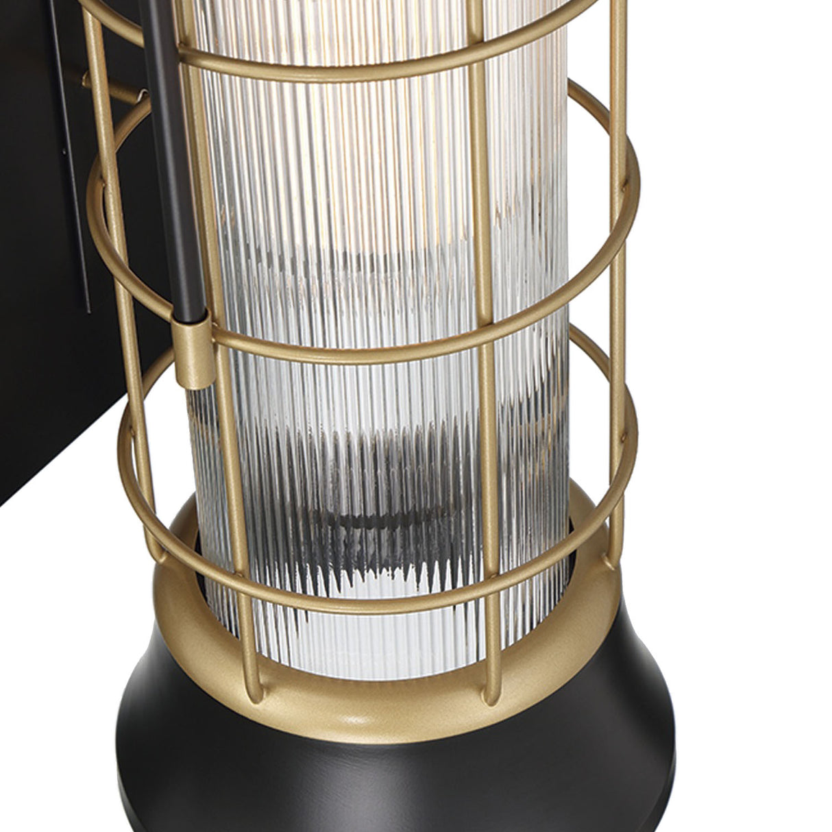 Irvington LED Outdoor Wall Light 16", Black and Gold