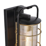 Irvington LED Outdoor Wall Light 16", Black and Gold