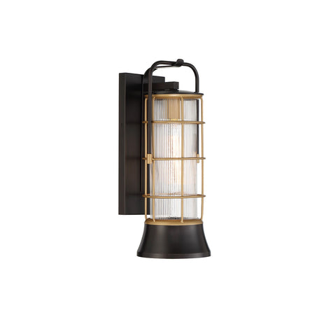 Irvington LED Outdoor Wall Light 16", Black and Gold