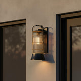Irvington LED Outdoor Wall Light 20", Black and Gold