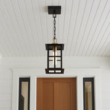 Portico LED Outdoor Hanging Light 16" for Modern Farmhouse home with White Siding
