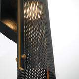 Quin LED Outdoor Wall Light 17", Black with Gold Accents