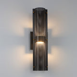 Quin LED Outdoor Wall Light 17", Black with Gold Accents