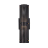 Quin LED Outdoor Wall Light 17", Black with Gold Accents