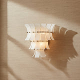 Brielle Wall Sconce 15" for Modern home with Textured Beige Wallpaper