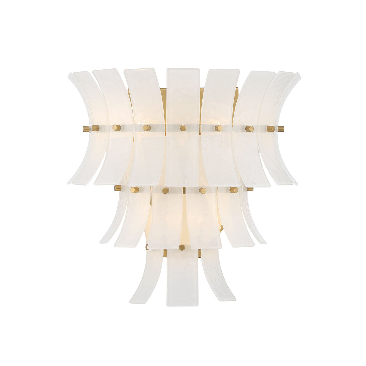 Brielle Wall Sconce 15", White Art Glass with Aged Brass