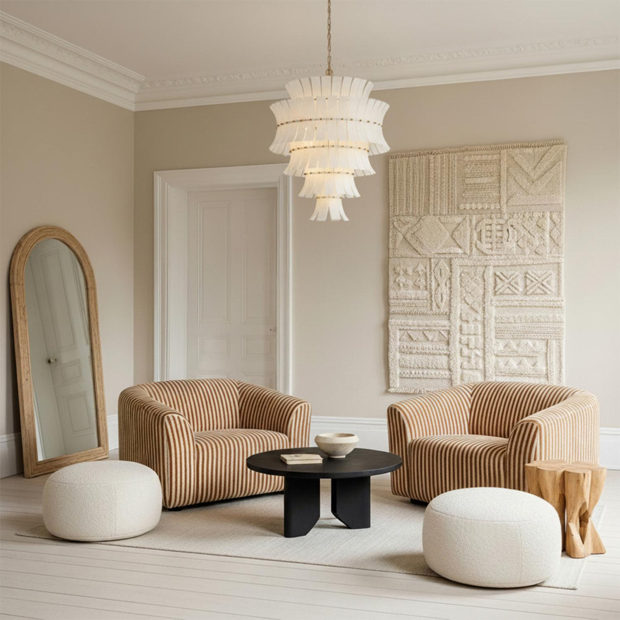 Brielle 21 Light Chandelier 30", White Art Glass with Aged Brass