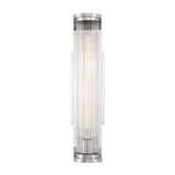 Cedar Wall Sconce 17", Polished Nickel and Clear Ribbed Glass