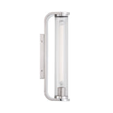 Cedar Wall Sconce 17", Polished Nickel and Clear Ribbed Glass