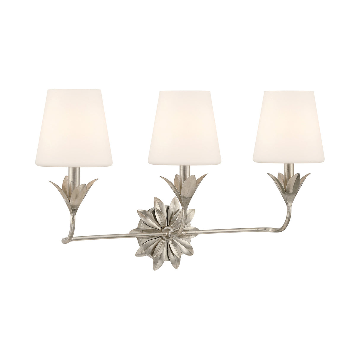 Ayla 3 Light Vanity, Antique Silver