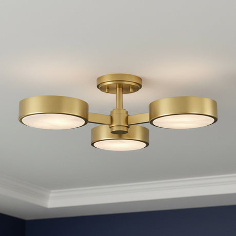 Finn 3 Light Semi-Flush 23" for Modern home with White Ceiling