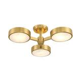 Finn 3 Light Semi-Flush 23", Brass and Alabaster