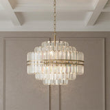 Maxwell 12 Light Chandelier 22", Crystal with Aged Brass