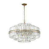 Maxwell 16 Light Chandelier 28", Crystal with Aged Brass