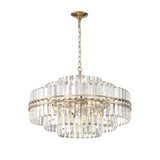 Maxwell 16 Light Chandelier 28", Crystal with Aged Brass