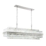 Maxwell 16 Light Linear Chandelier 50", Crystal with Polished Nickel