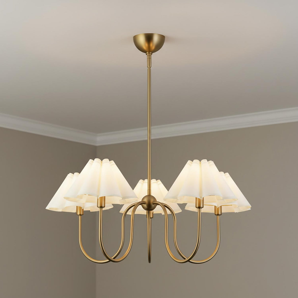 Rory 5 Light Chandelier 31", Brushed Brass