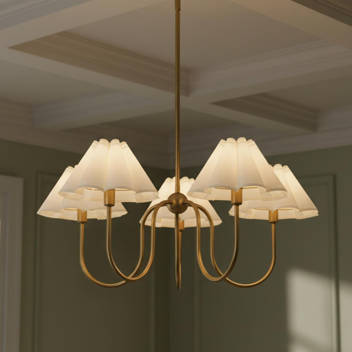 Rory 5 Light Chandelier 31", Brushed Brass