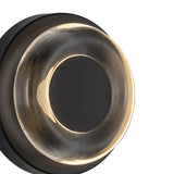 Cam LED Wall Sconce 5", Black and Clear Glass