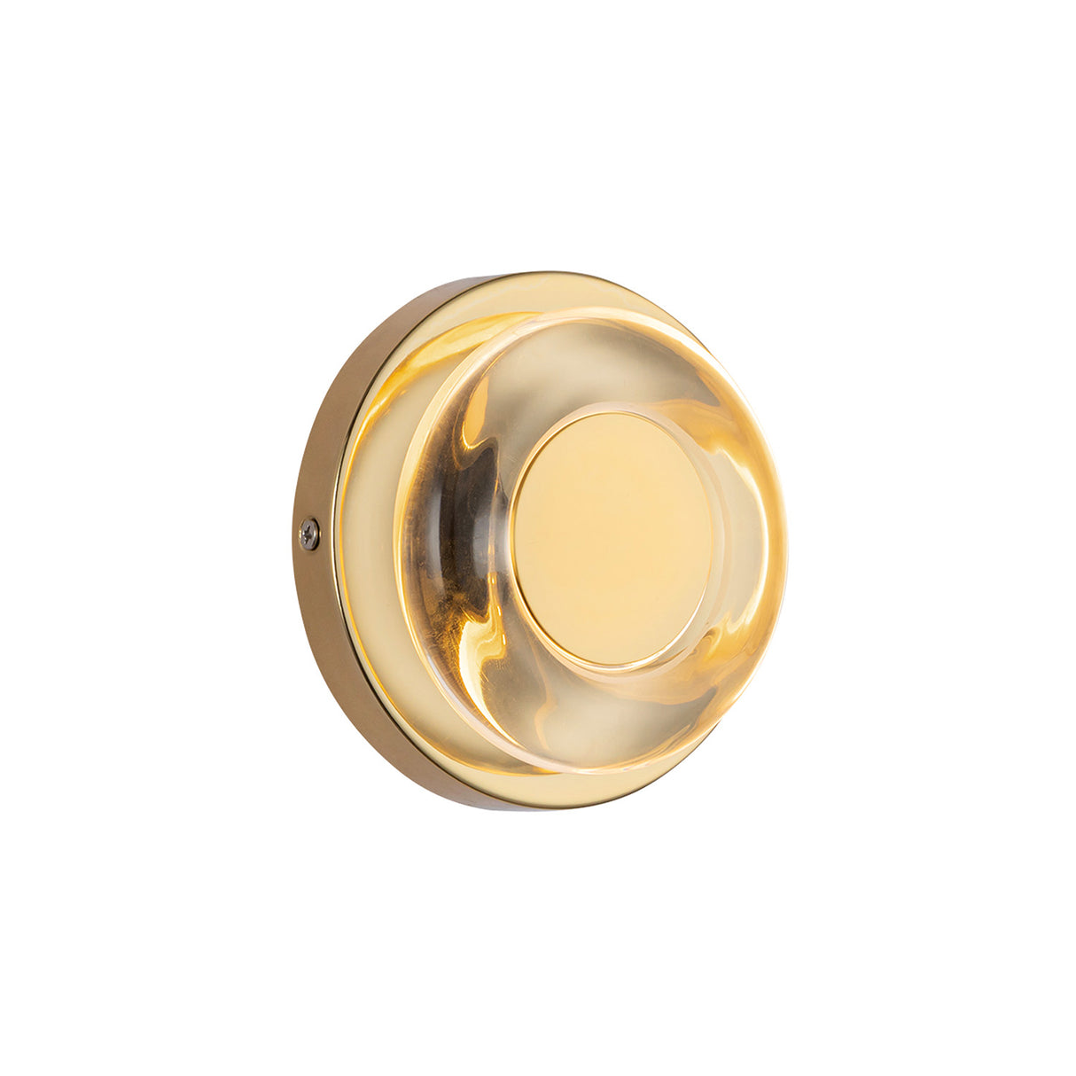 Cam LED Wall Sconce 5", Polished Brass and Clear Glass