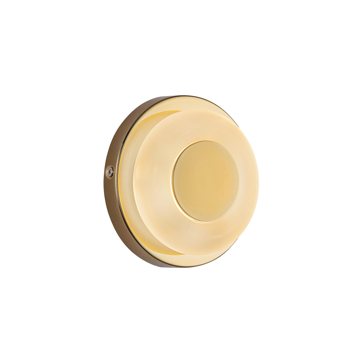 Cam LED Wall Sconce 5", Polished Brass and Frosted Glass