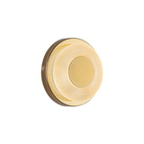 Cam LED Wall Sconce 5", Polished Brass and Frosted Glass