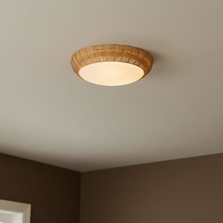 Miramar Flush Mount 17" for Modern home with Warm Beige Siding