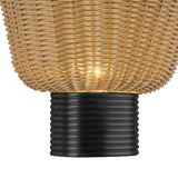 Bessie Wall Sconce 10", Rattan and Matte Black