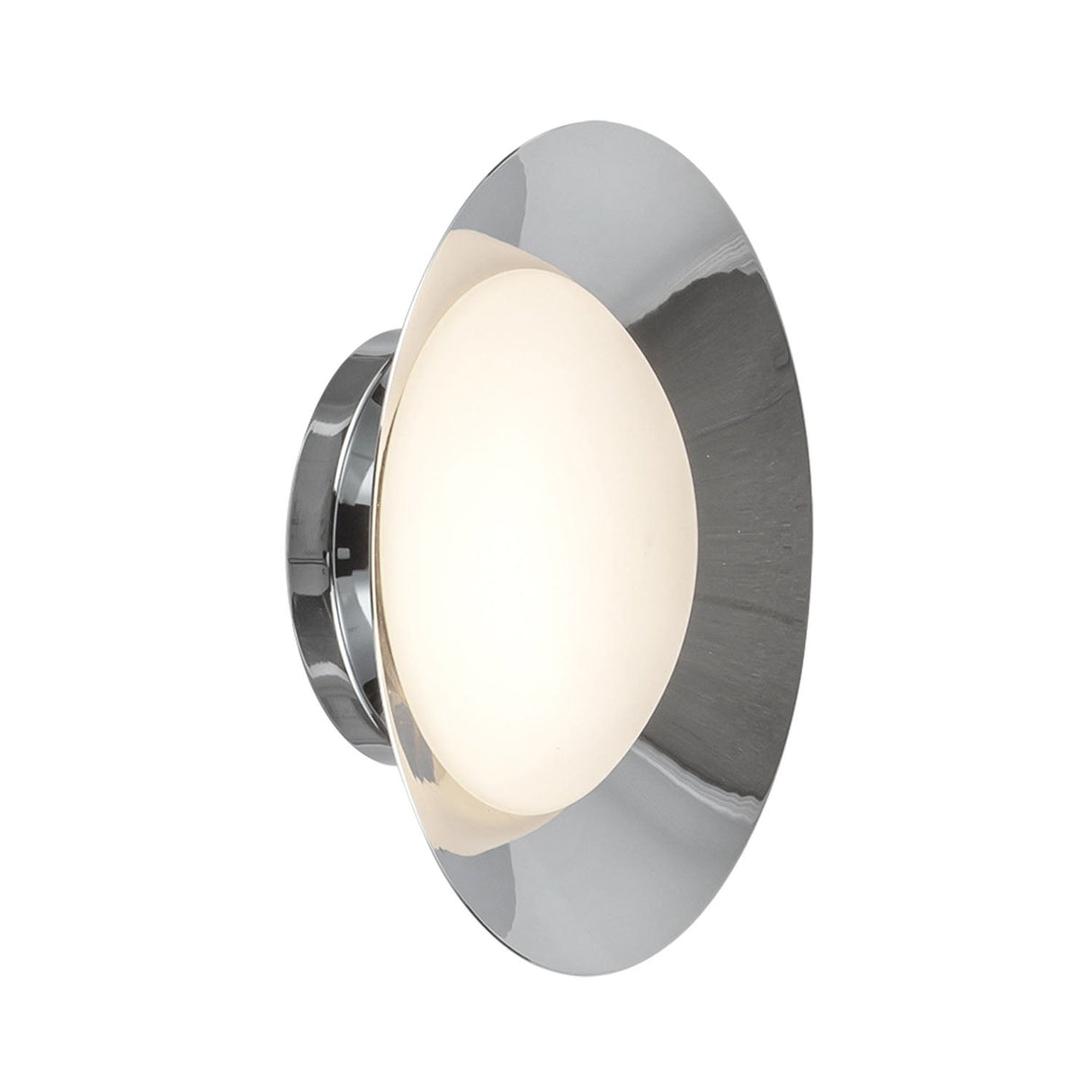 Elon LED Wall Sconce 9", Chrome and Opal Glass