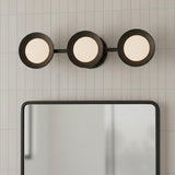 Elon 3 Light LED Vanity 24", Matte Black and Opal Glass