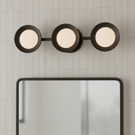 Elon 3 Light LED Vanity 24", Matte Black and Opal Glass