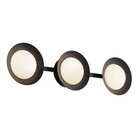 Elon 3 Light LED Vanity 24", Matte Black and Opal Glass