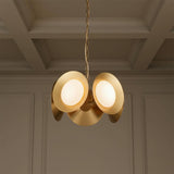 Elon 5 Light LED Chandelier 16", Brushed Brass and Opal Glass
