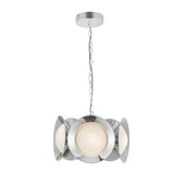 Elon 5 Light LED Chandelier 16", Chrome and Opal Glass